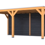 Douglas overkapping, 407 x 583 cm + wand zwart, Verando, Living